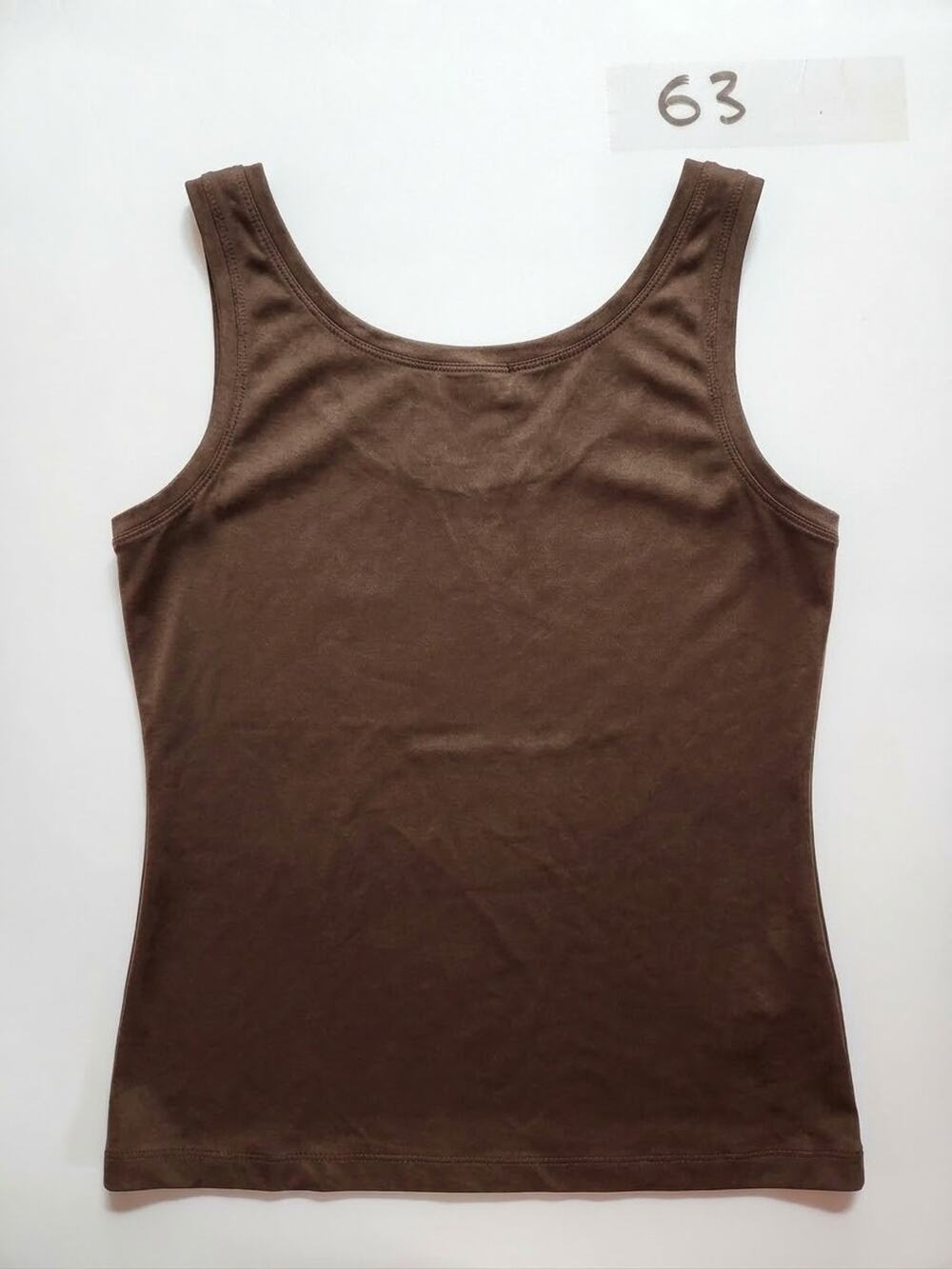 Vintage 90s Victor Alfaro Brown Scoop Neck Stretch Slinky Tank Top Camisole S